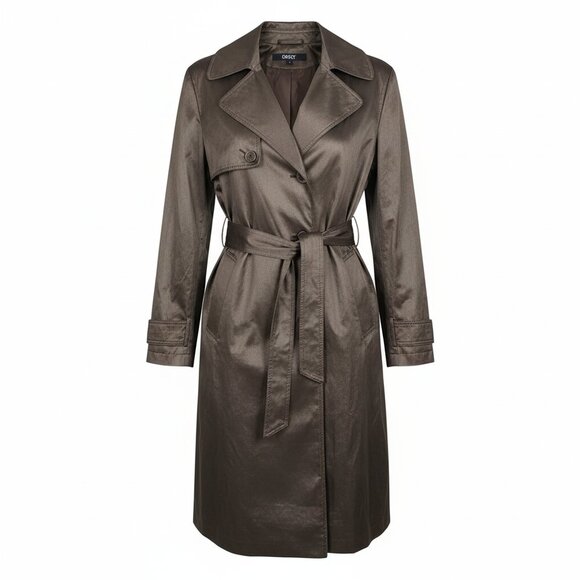 Dkny Jackets & Blazers - DKNY Womens Brown Trench Coat Lightweight Tie Waist Jacket Large